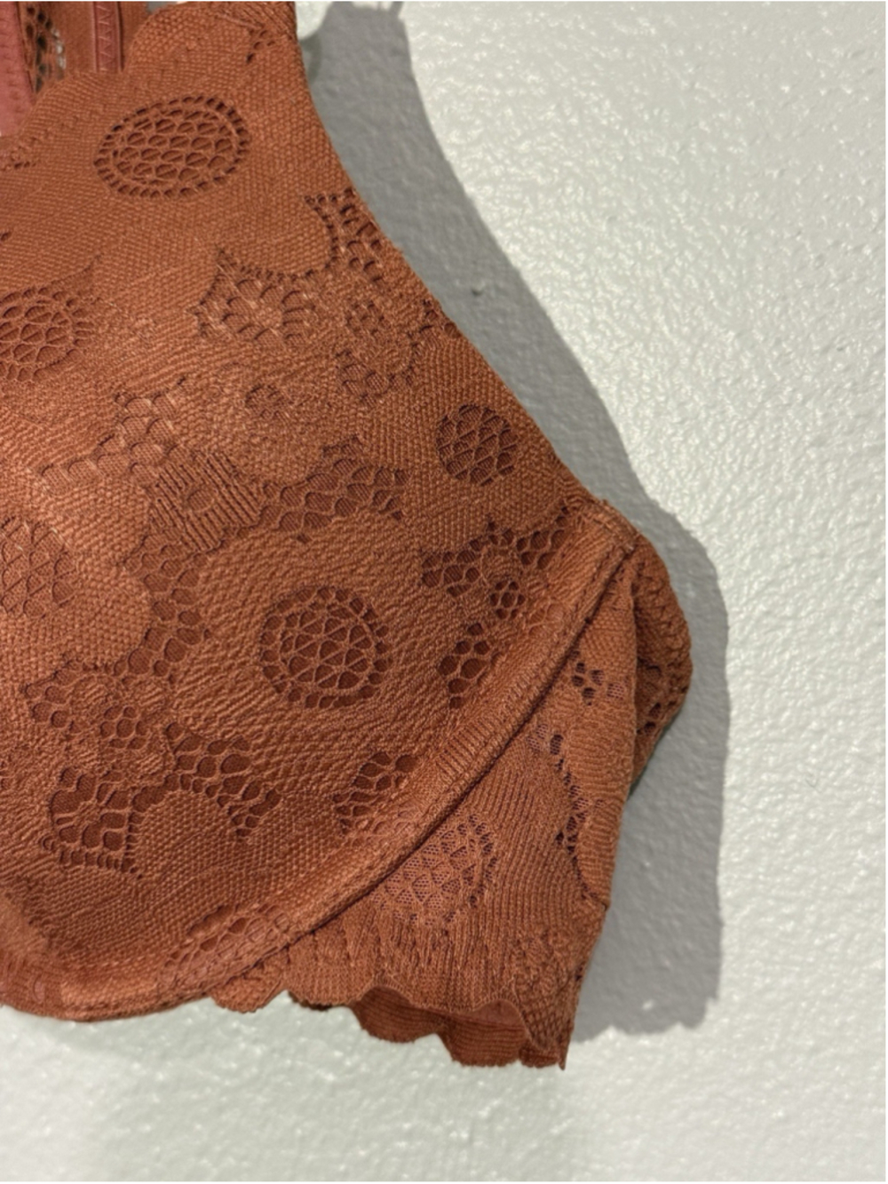 Aerie Burnt Orange Lace Plunge Bralette Bra 34C - Picture 2 of 4